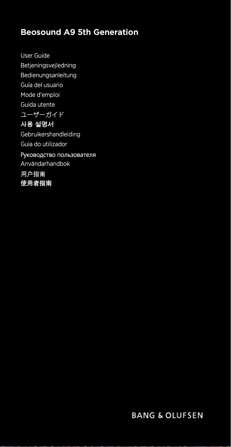 Página 1 del manual Manual de usuario Bang & Olufsen Beosound A9 5th Gen