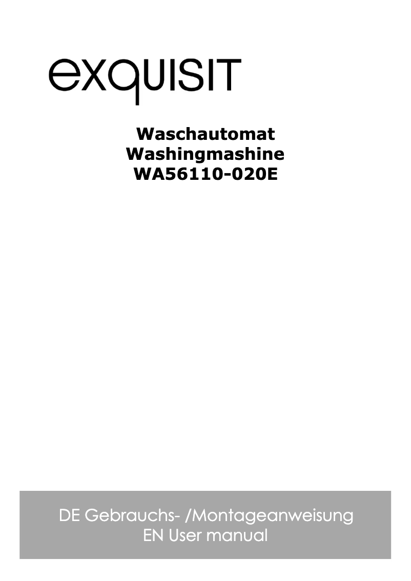 Página 1 del manual Manual de usuario Exquisit WA56110-020E