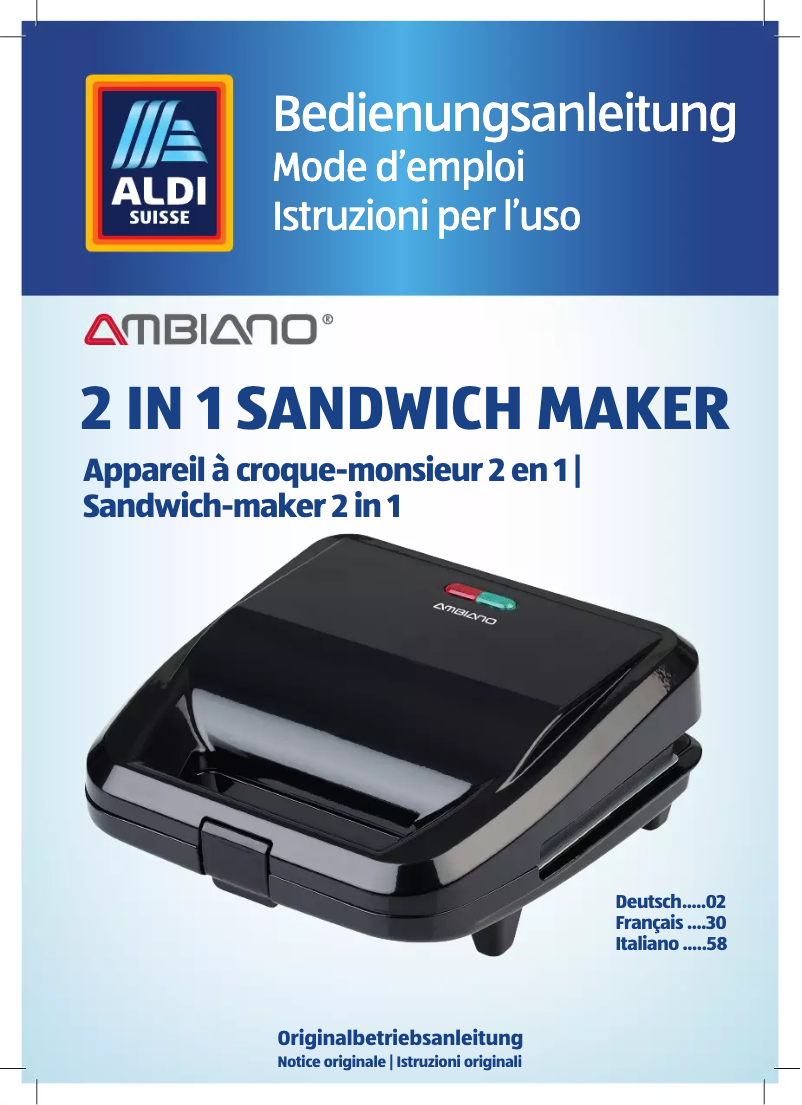 Page n°1 - Manuel utilisateur Ambiano GT-SF-SM-01