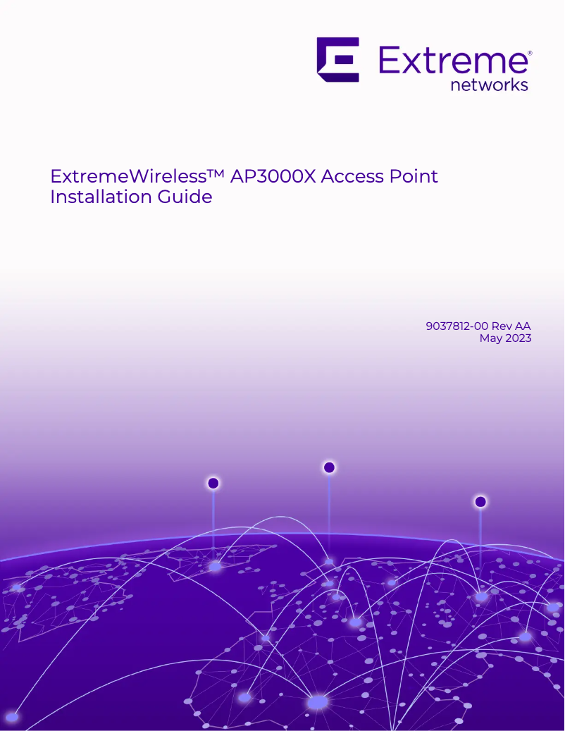 Image de la première page du manuel de l'appareil ExtremeWireless AP3000X