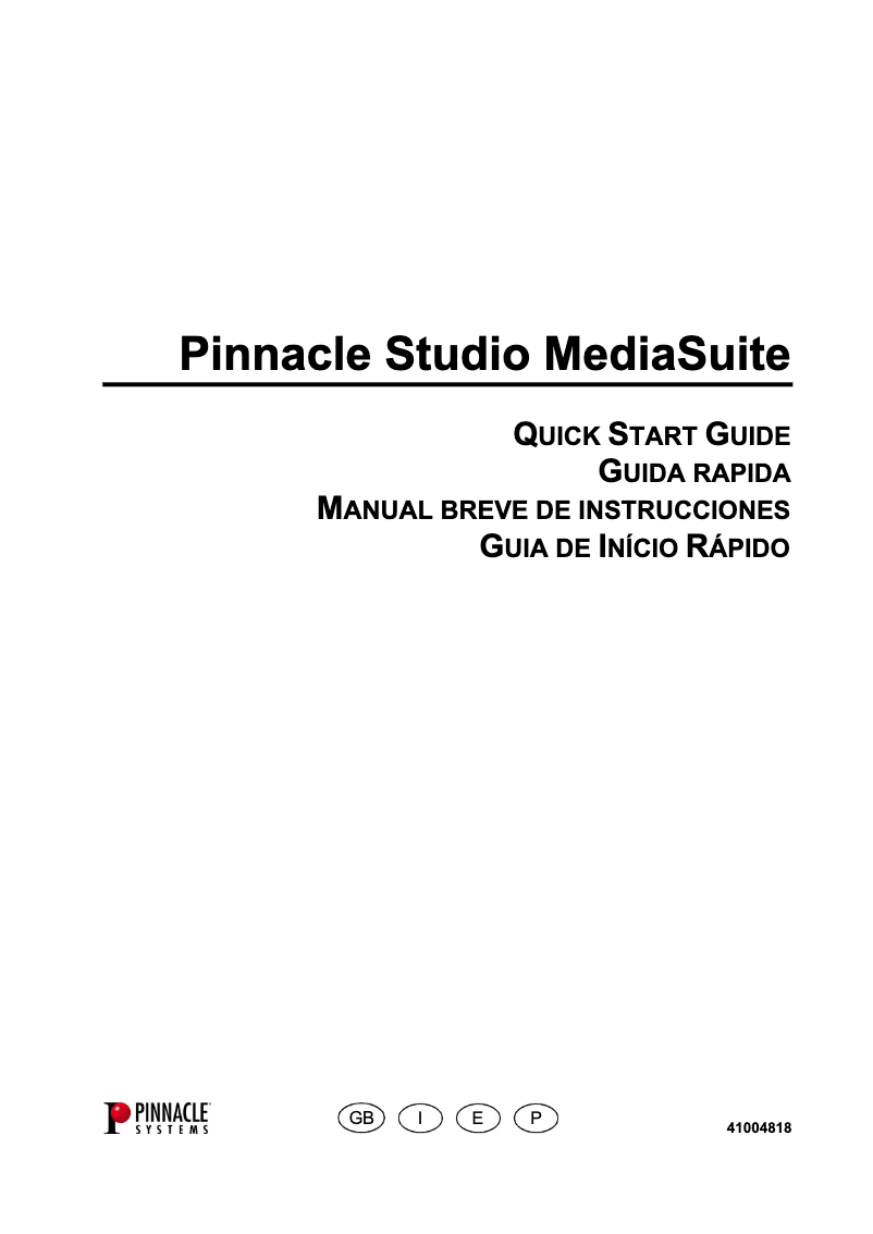 Page n°1 - Manuel utilisateur Avid Studio MediaSuite