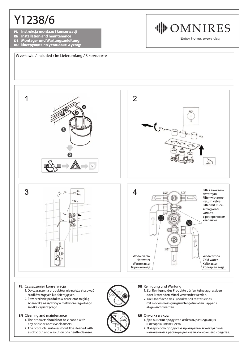 Page n°1 - Manuel utilisateur Omnires Y1238