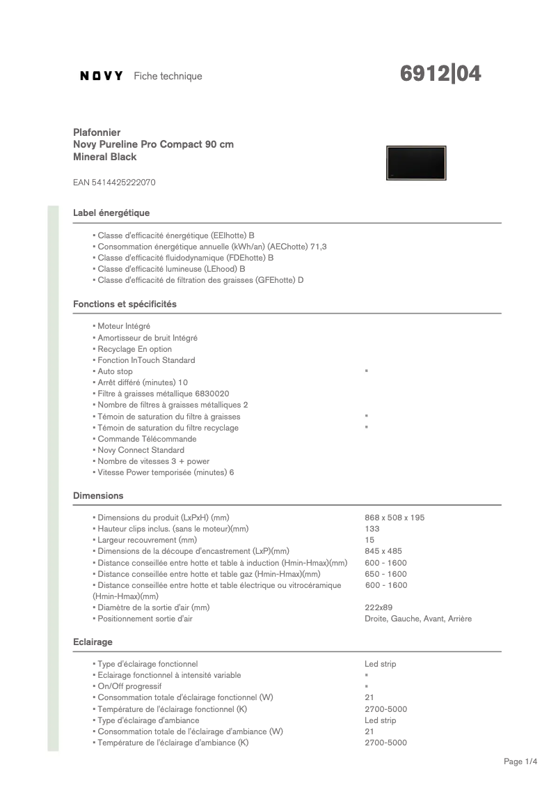 Image de la première page du manuel de l'appareil Pureline Pro Compact 6912