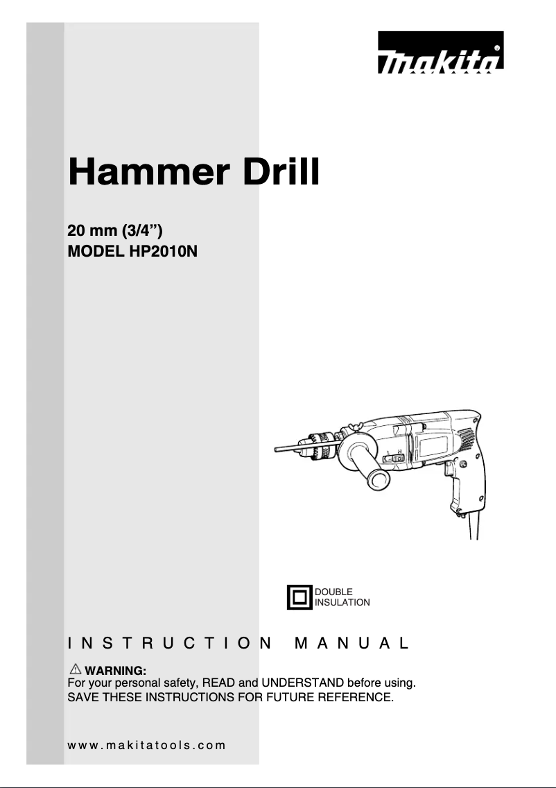 Page 1 de la notice Manuel utilisateur Makita HP2010N