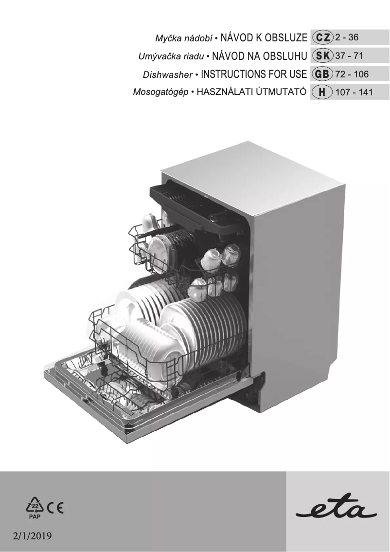 Page n°1 - Manuel utilisateur Eta 239590001