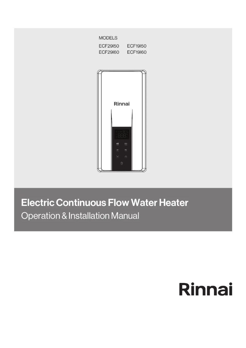 Page 1 de la notice Manuel utilisateur Rinnai ECF29i60