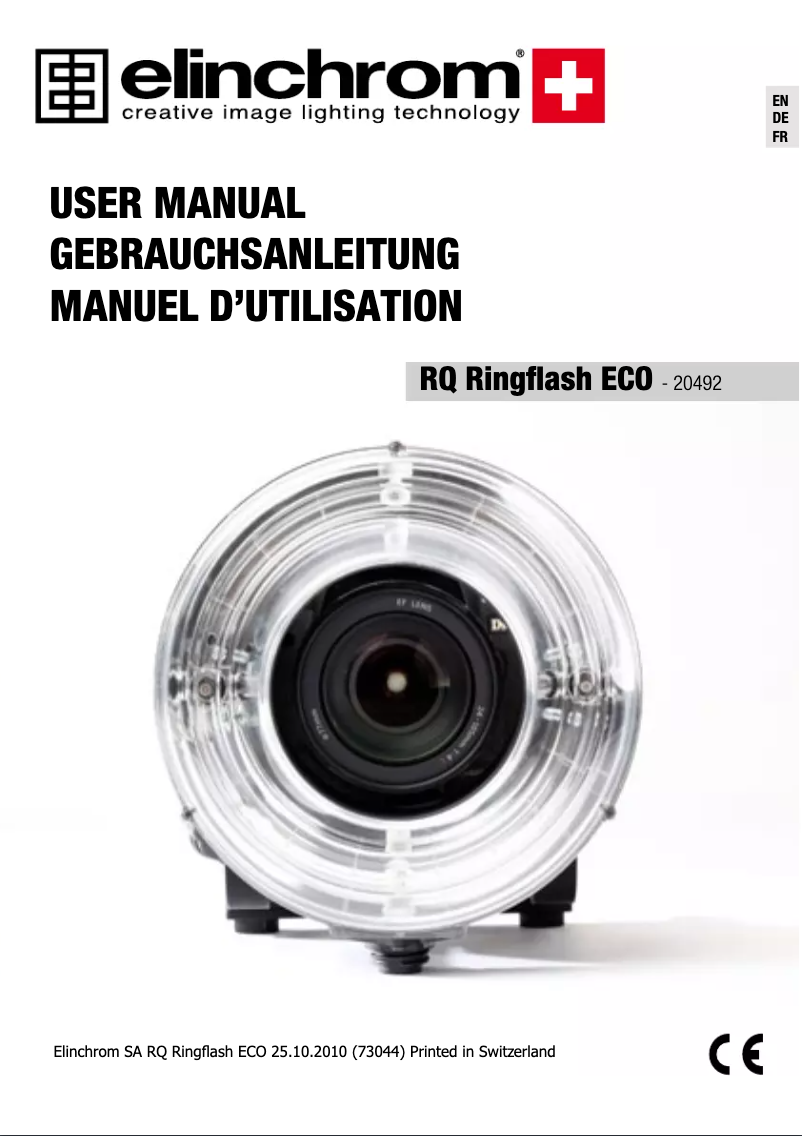 Page n°1 - Manuel utilisateur Elinchrom Quadra Ringflash ECO