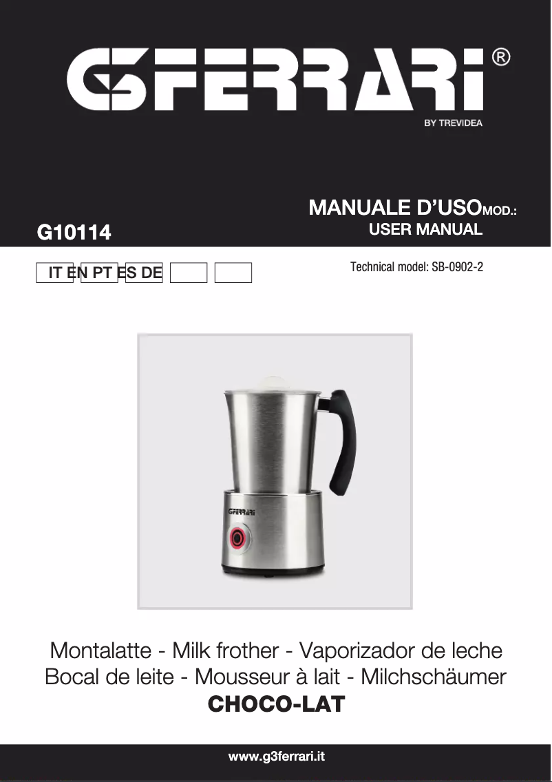 Page n°1 - Manuel utilisateur G3 Ferrari Choco-Lat G10114