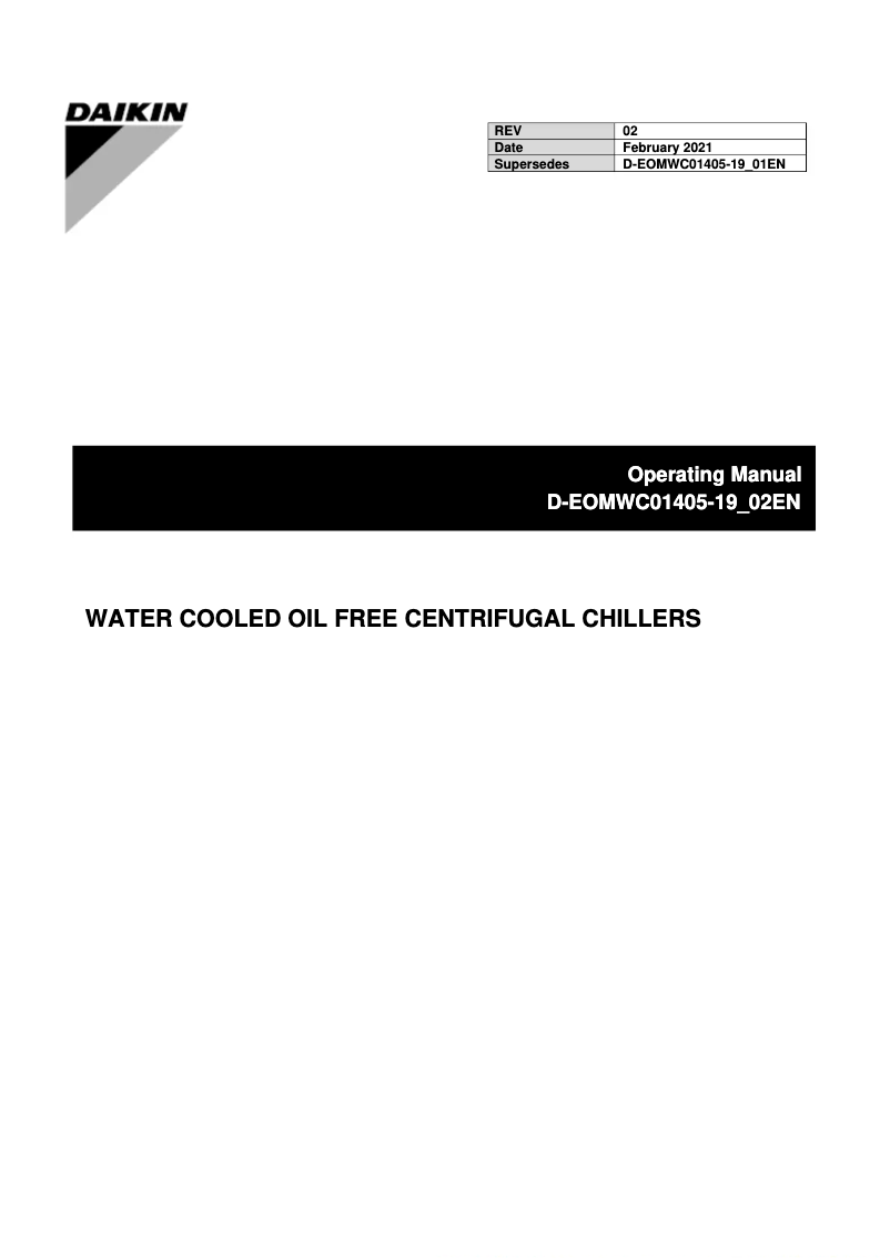 Page 1 de la notice Manuel utilisateur Daikin EWWH810DZXEA2