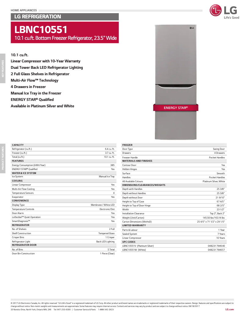 Image de la première page du manuel de l'appareil LBNC10551W