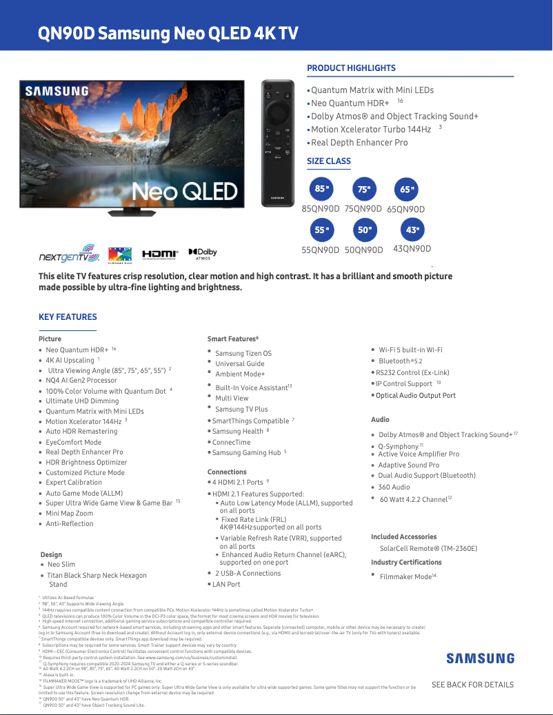 Image de la première page du manuel de l'appareil QN65QN90DAF