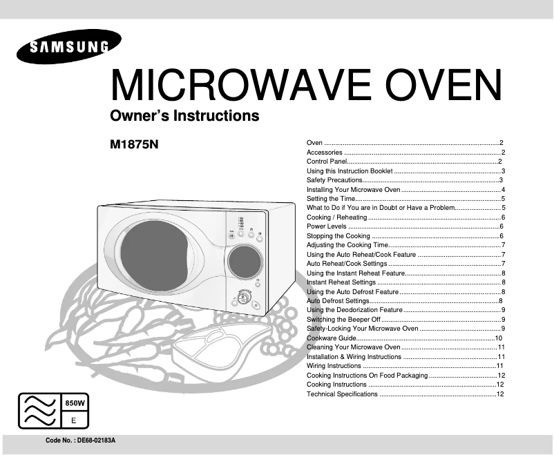 Page 1 de la notice Manuel utilisateur Samsung M1875N-S