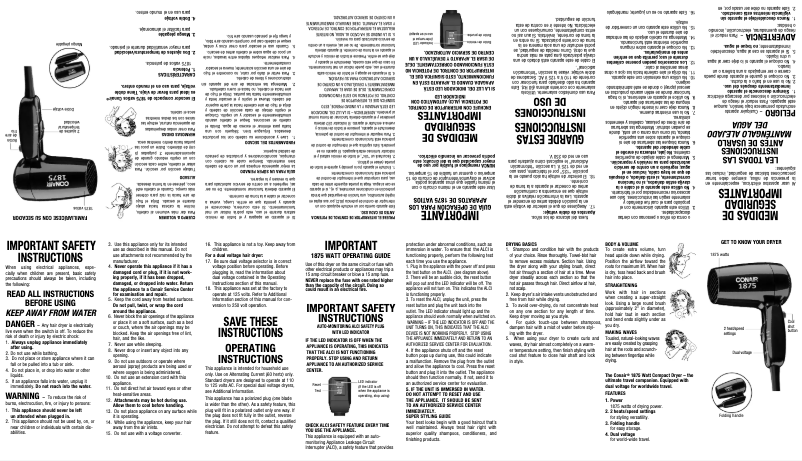 Page 1 de la notice Manuel utilisateur Conair 124TLN