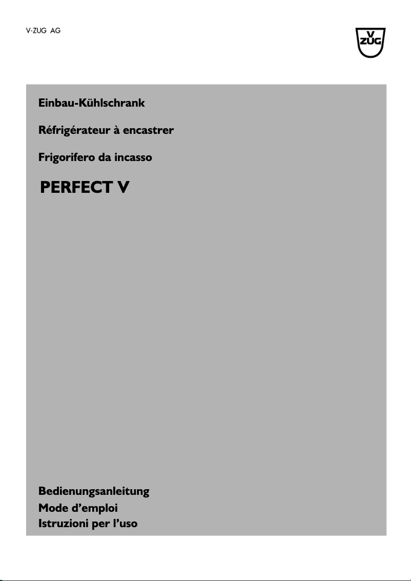 Page 1 de la notice Manuel utilisateur V-Zug Perfect V