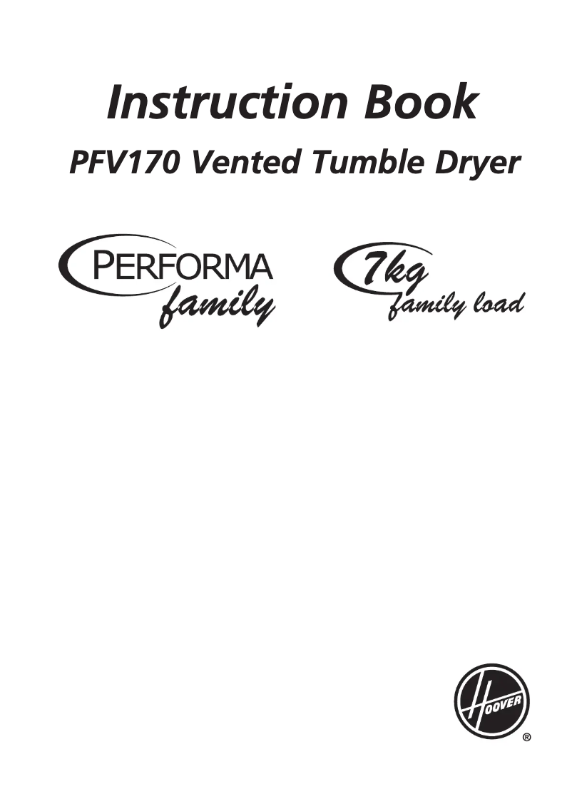 Page n°1 - Manuel utilisateur Hoover PFV 170-80