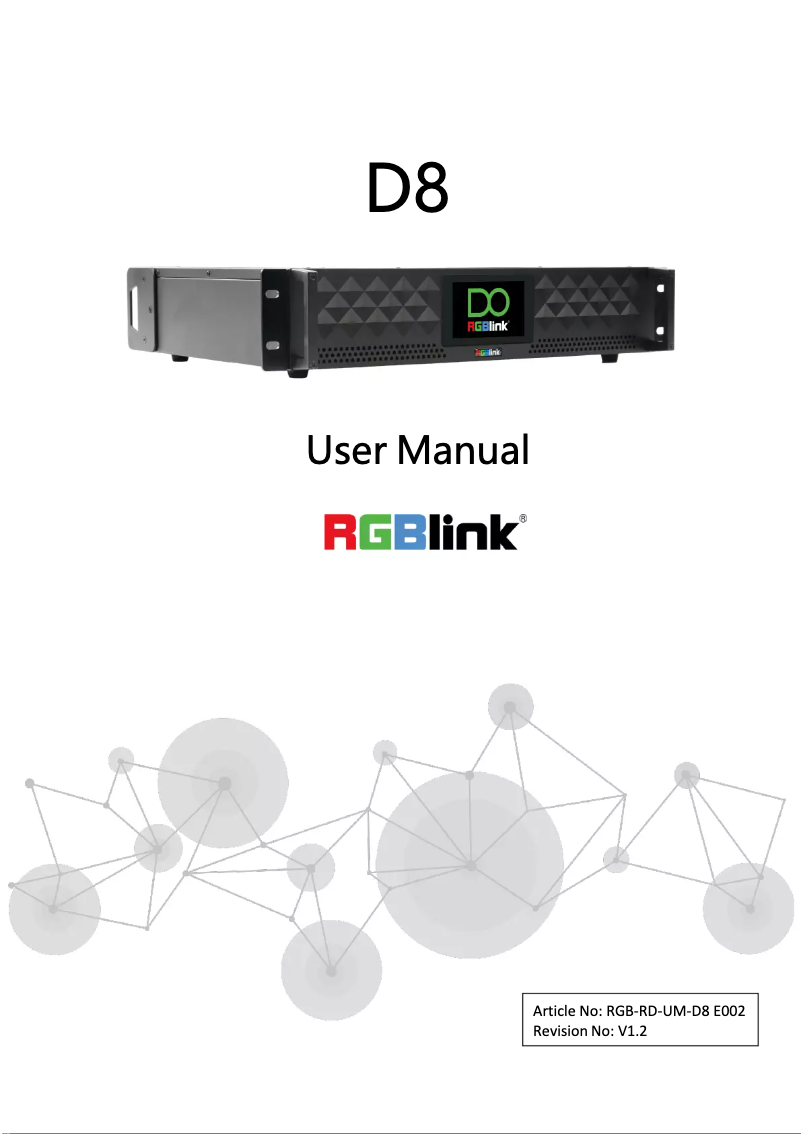 Page n°1 - Manuel utilisateur RGBlink D8