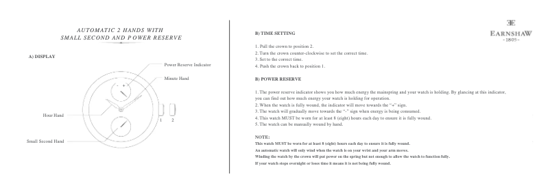 Page n°1 - Manuel utilisateur Earnshaw Flinders ES-8081-03