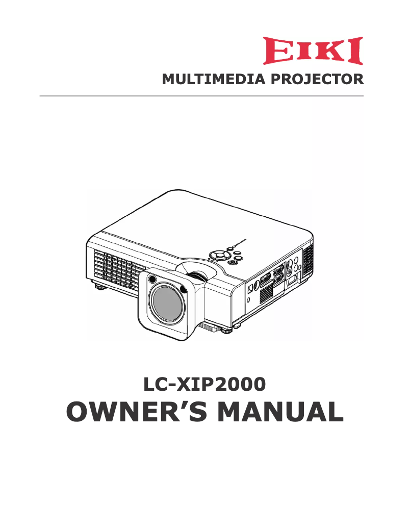 Page 1 de la notice Manuel utilisateur EIKI LC-XIP2000