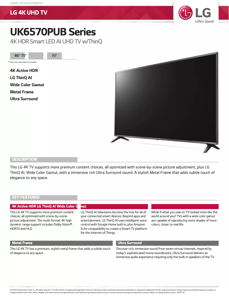 Página 1 del manual Manual de usuario LG UK6570PUB