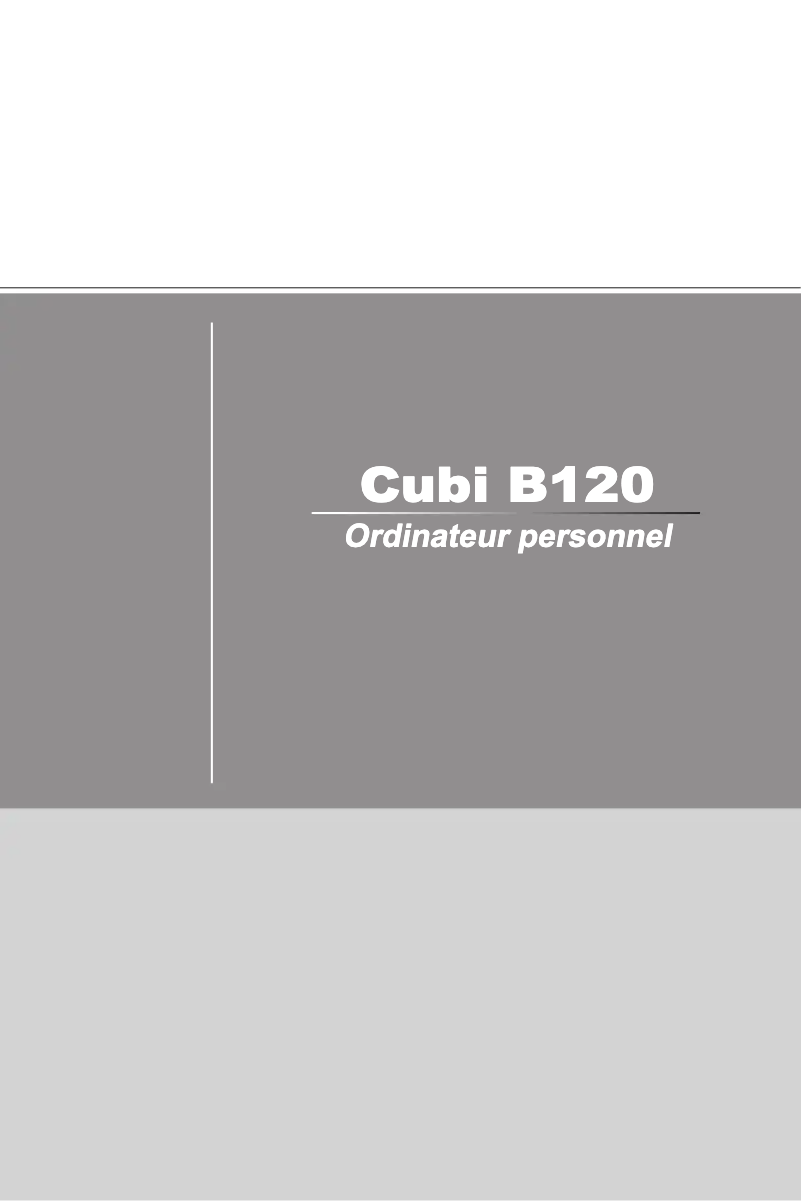 Page 1 de la notice Manuel utilisateur MSI Cubi N-001BEU