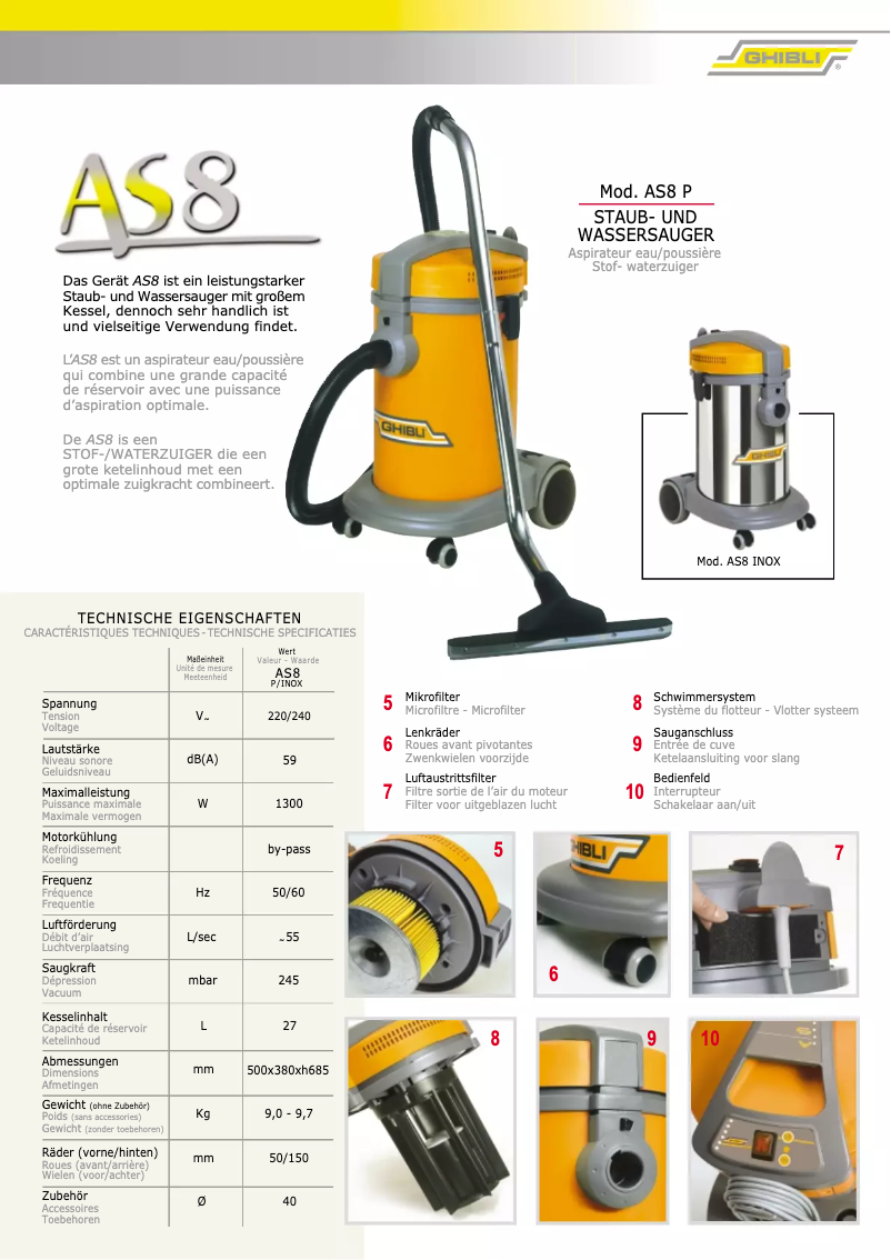 Page n°1 - Manuel utilisateur Ghibli AS 8