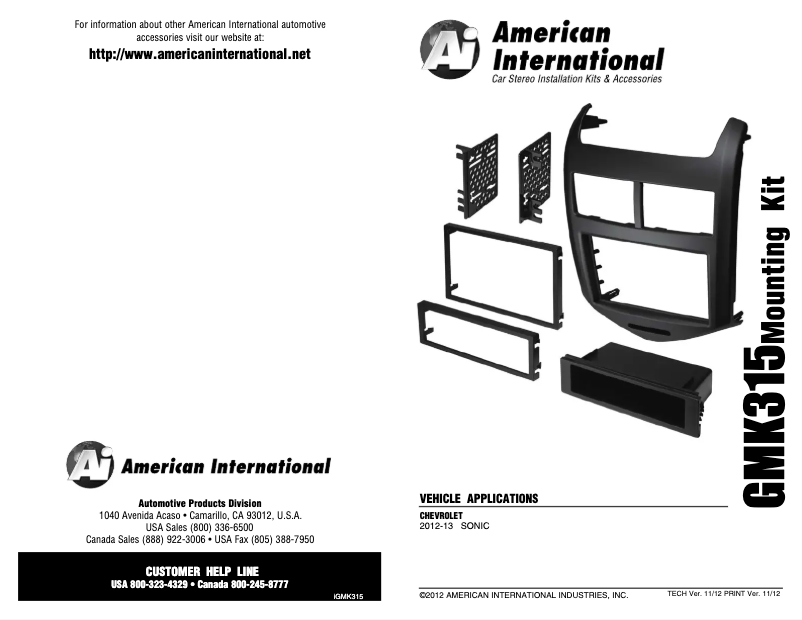 Page n°1 - Manuel utilisateur American International GMK315B