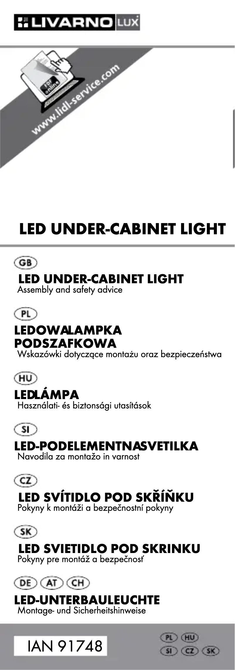 Image de la première page du manuel de l'appareil IAN 91748
