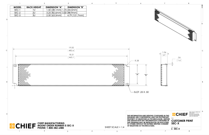 Page 1 de la notice Manuel utilisateur Chief SEC-2