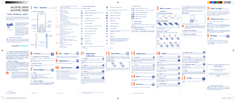 Image de la première page du manuel de l'appareil One Touch 2005D