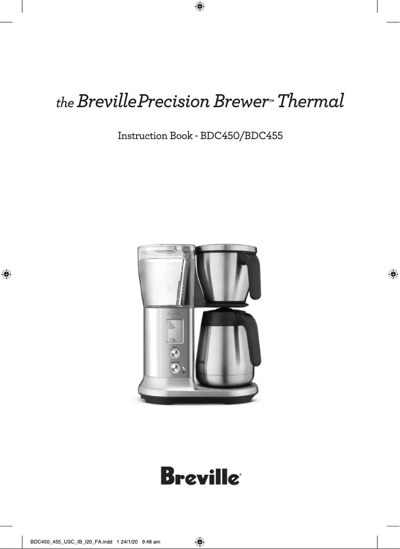 Image de la première page du manuel de l'appareil the Precision Brewer Thermal BDC455