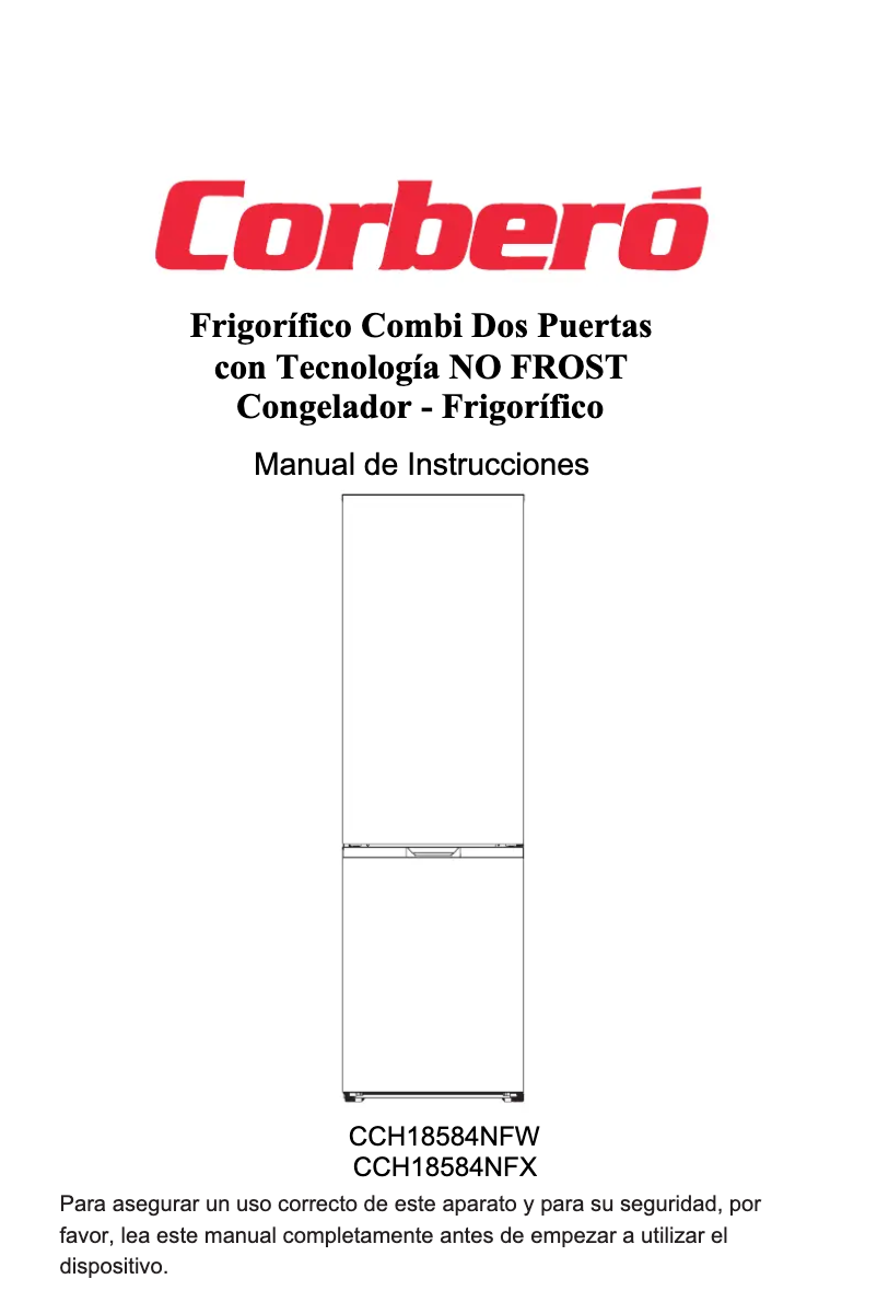 Page n°1 - Manuel utilisateur Corbero CCH18584NFX