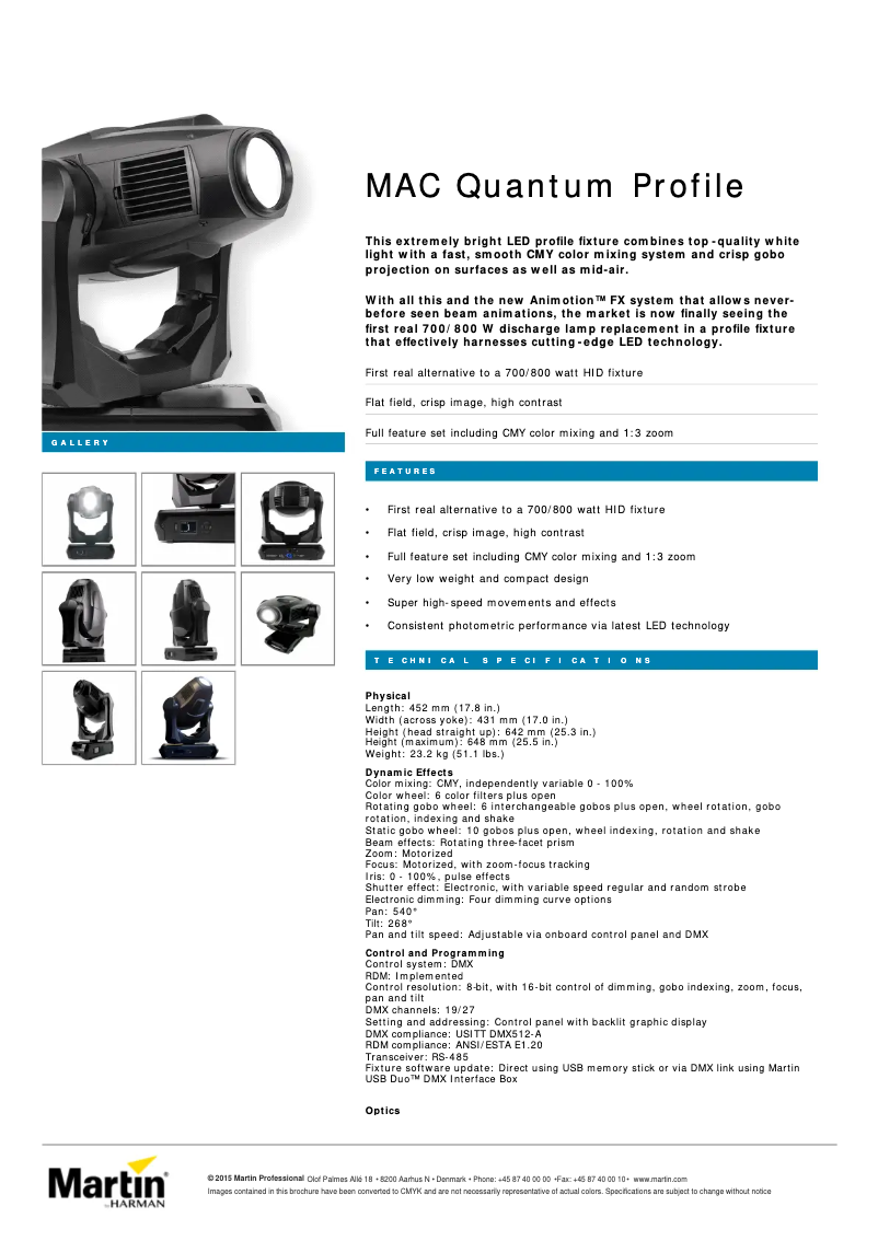 Image de la première page du manuel de l'appareil MAC Quantum Profile