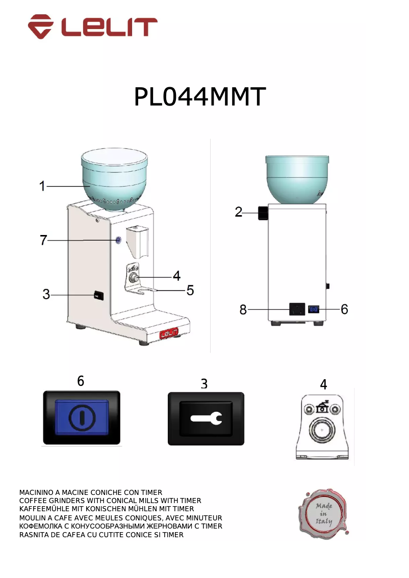 Page 1 de la notice Manuel utilisateur Lelit Fred