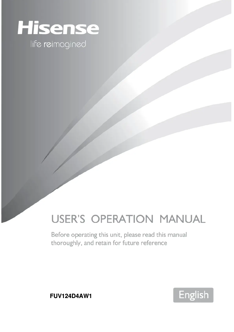 Page 1 de la notice Manuel utilisateur Hisense FUV124D4AW1