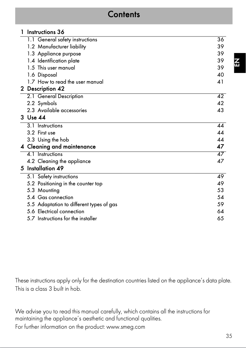 Page n°1 - Mode d'emploi Smeg PS906-5