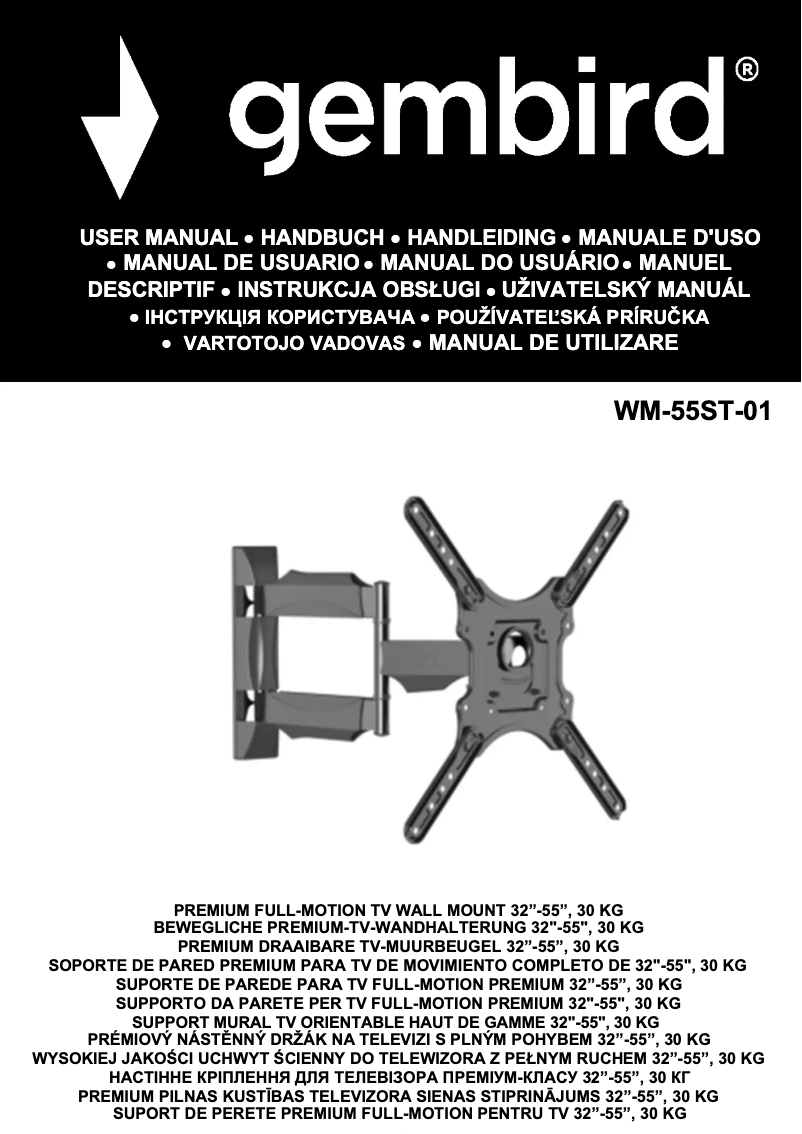 Page 1 de la notice Manuel utilisateur Gembird WM-55ST-01