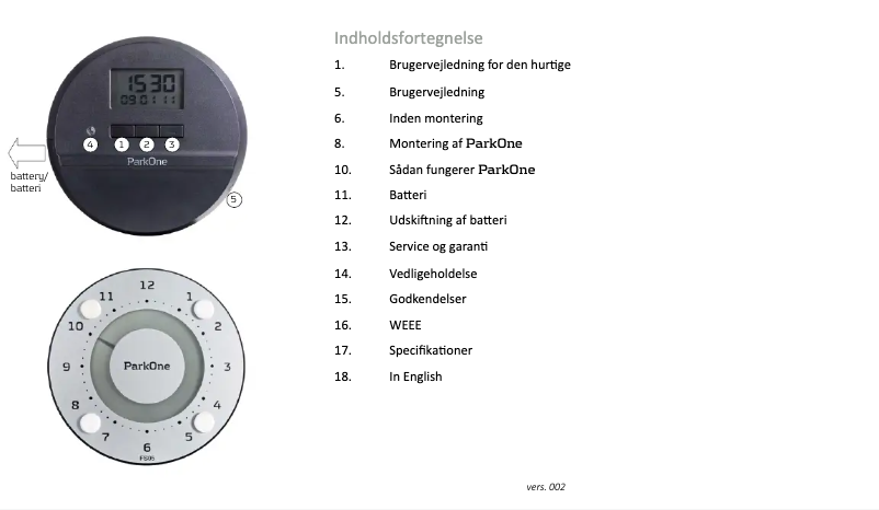 Page 1 de la notice Manuel utilisateur Needit ParkOne FS05