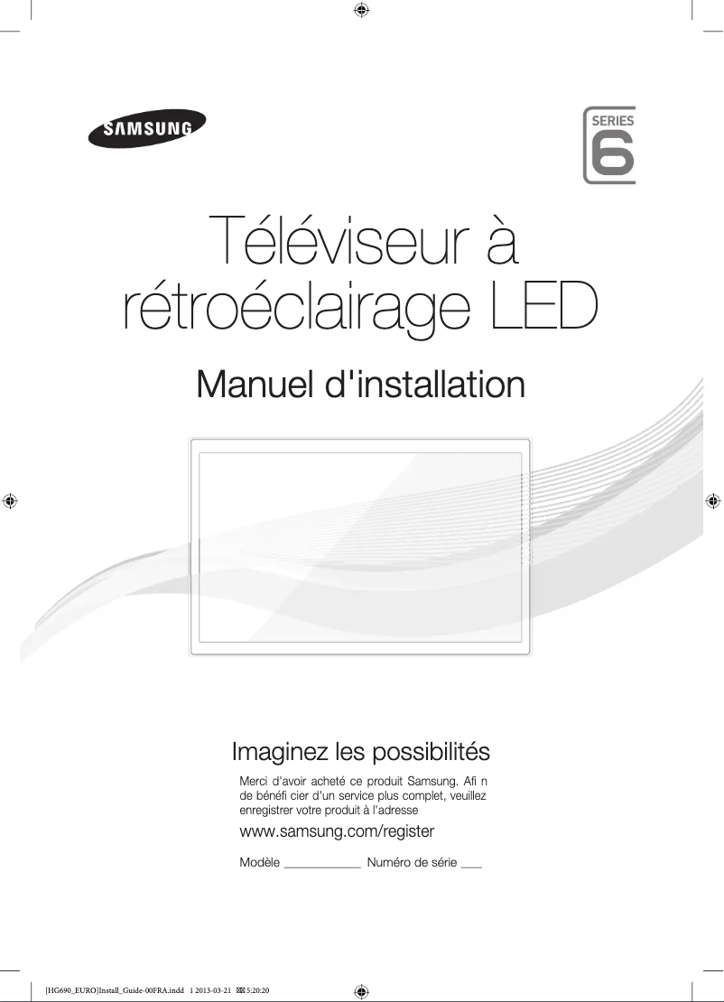 Page 1 de la notice Manuel utilisateur Samsung HG55EB690QB