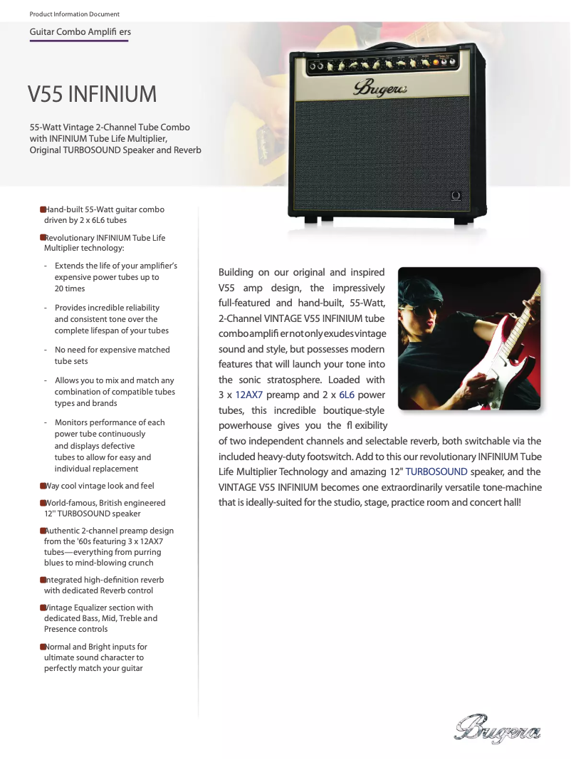 Image de la première page du manuel de l'appareil V55 Infinium