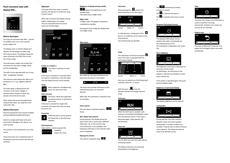 Página 1 del manual Manual de usuario JUNG RADA528