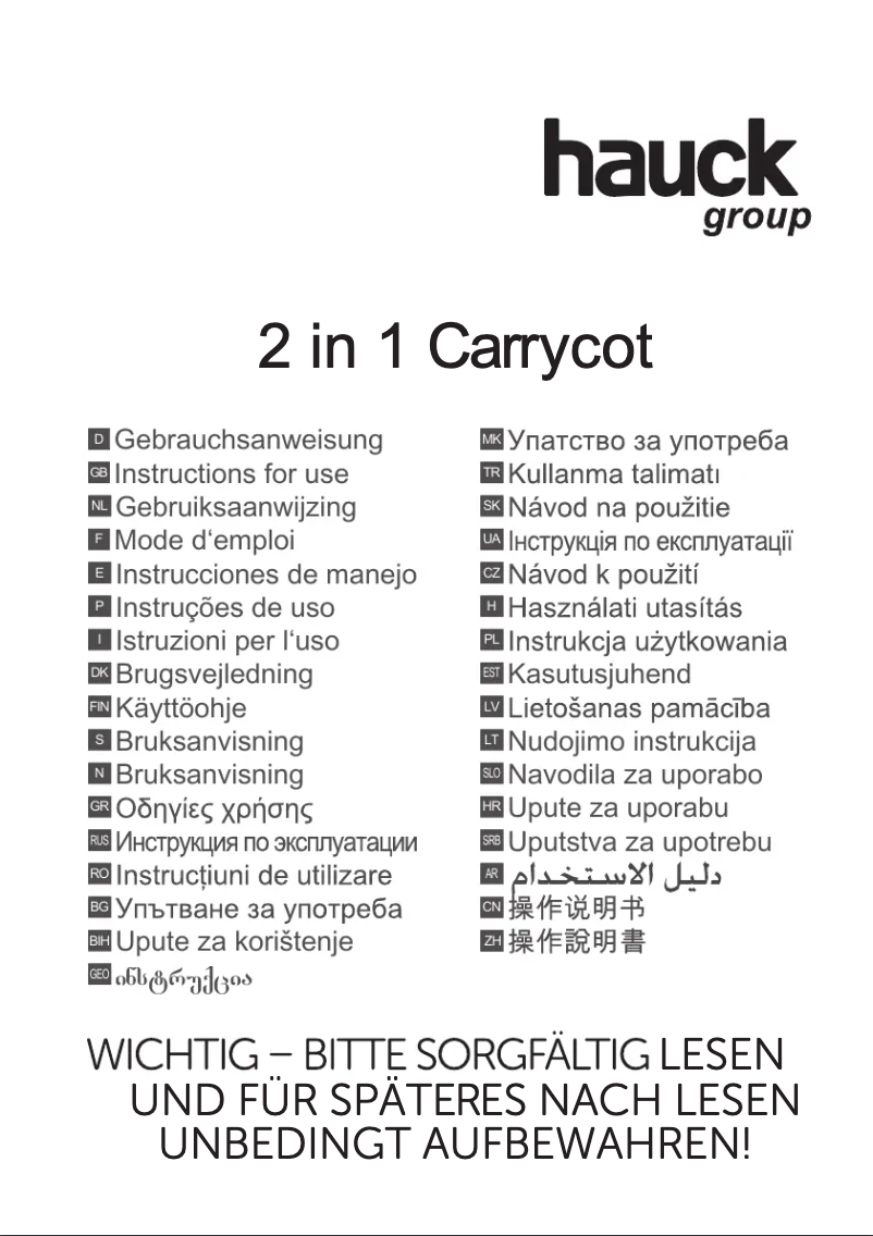 Page n°1 - Manuel utilisateur Hauck 2 in 1 Carrycot