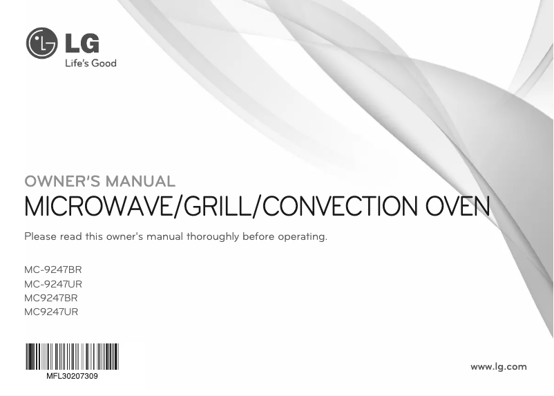 Page n°1 - Manuel utilisateur LG MC-9247BR