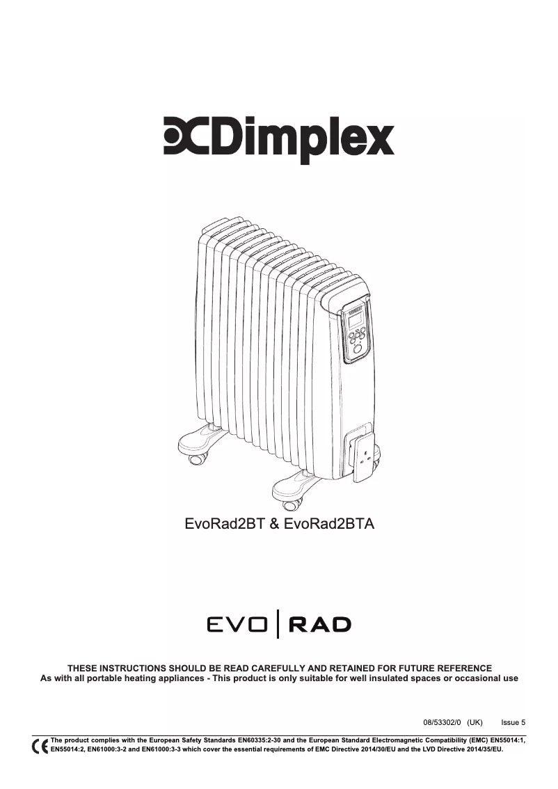 Page 1 de la notice Manuel utilisateur Dimplex EVORAD2BT