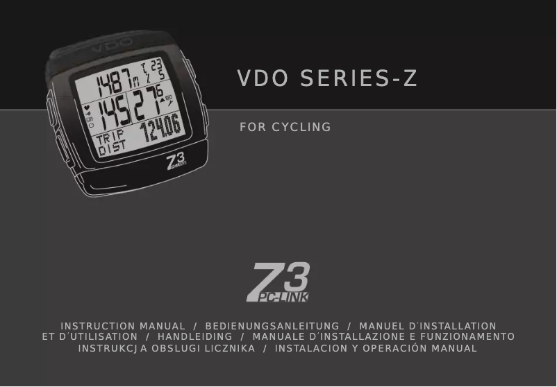 Page n°1 - Manuel utilisateur VDO Z3 PC-Link