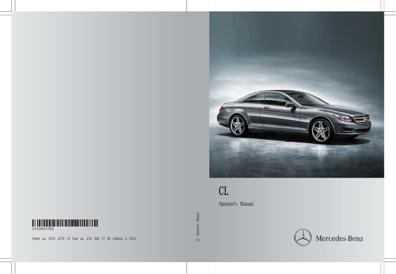 Página 1 del manual Manual de usuario Mercedes-Benz CL Coupe (2013)