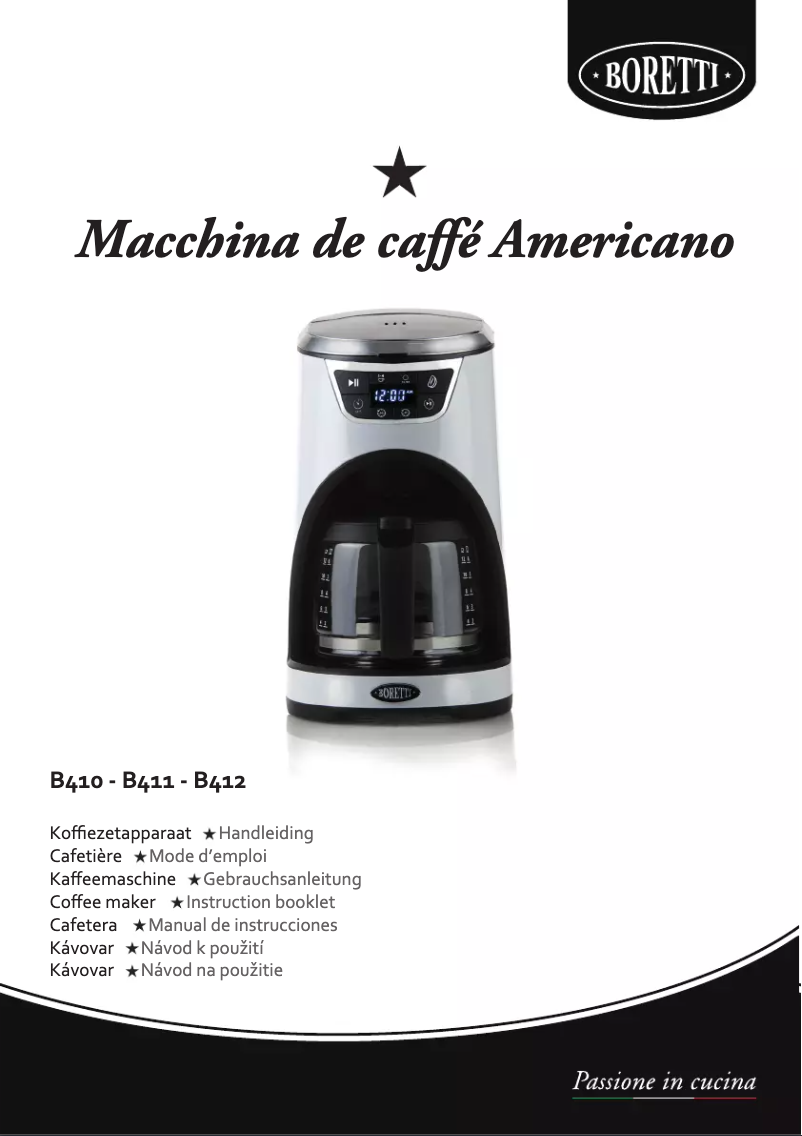 Page n°1 - Manuel utilisateur Boretti Macchina de caffé Americano B412