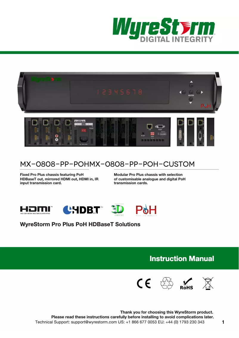 Image de la première page du manuel de l'appareil TX-POH-060