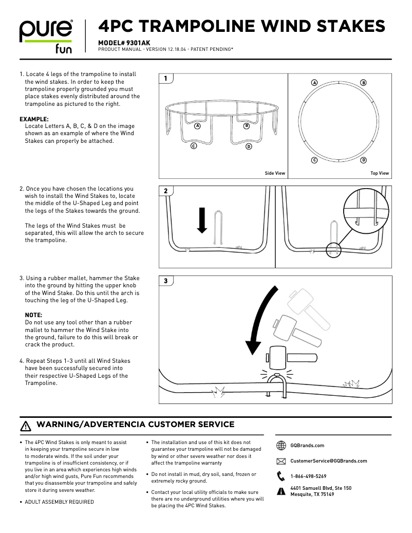 Page 1 de la notice Manuel utilisateur Pure Fun 9301AK