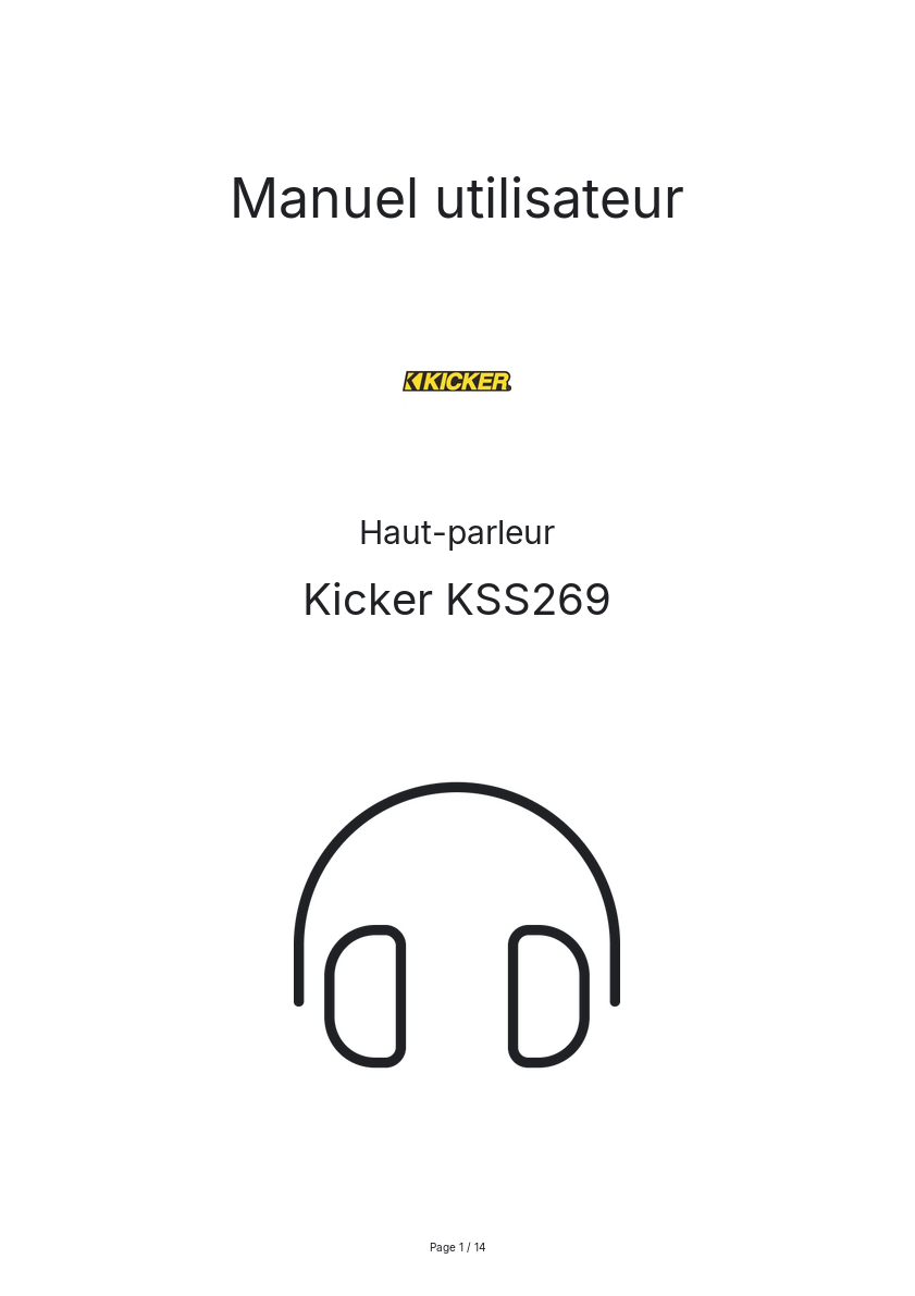 Image de la première page du manuel de l'appareil KSS269