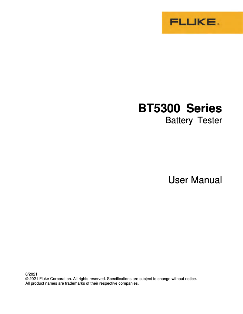 Página 1 del manual Manual de usuario Fluke BT5300